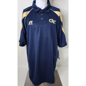 Georgia Tech Polo Mens Size XL Navy‎ Russell Dri Power Gameday Team Issue Shirt